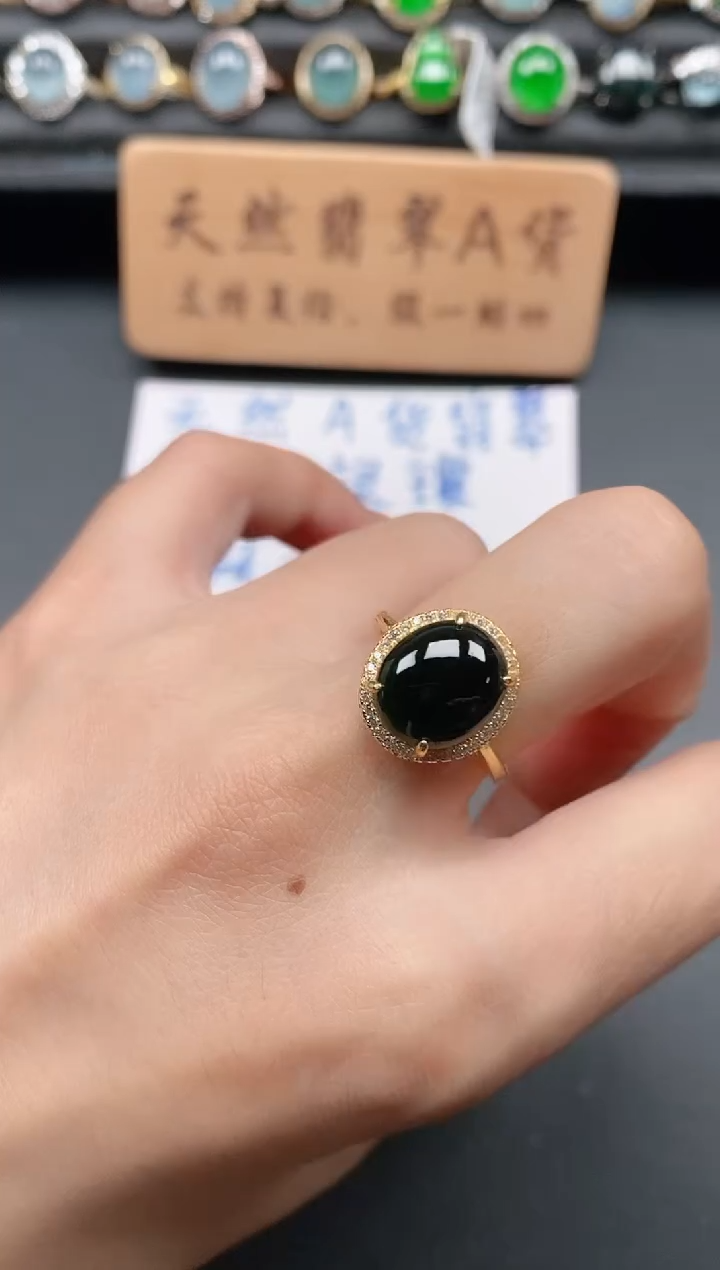 银S925镶嵌戒指翡翠11