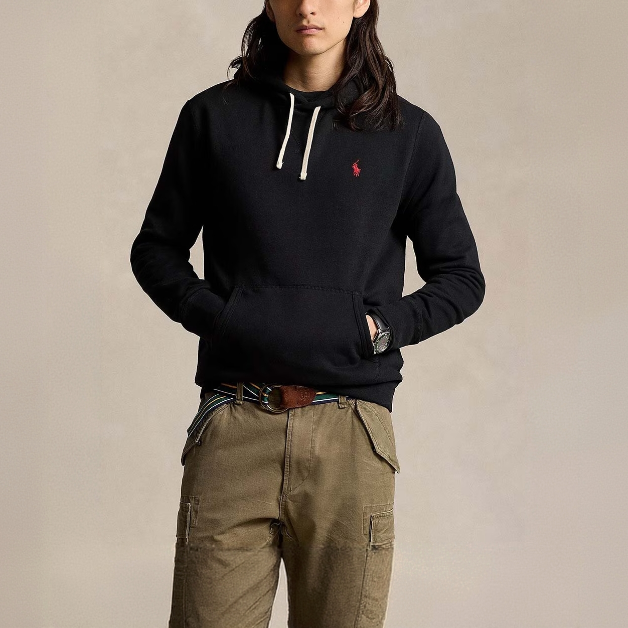 POLO RALPH LAUREN拉夫劳伦 刺绣连帽三色运动长袖卫衣710766778