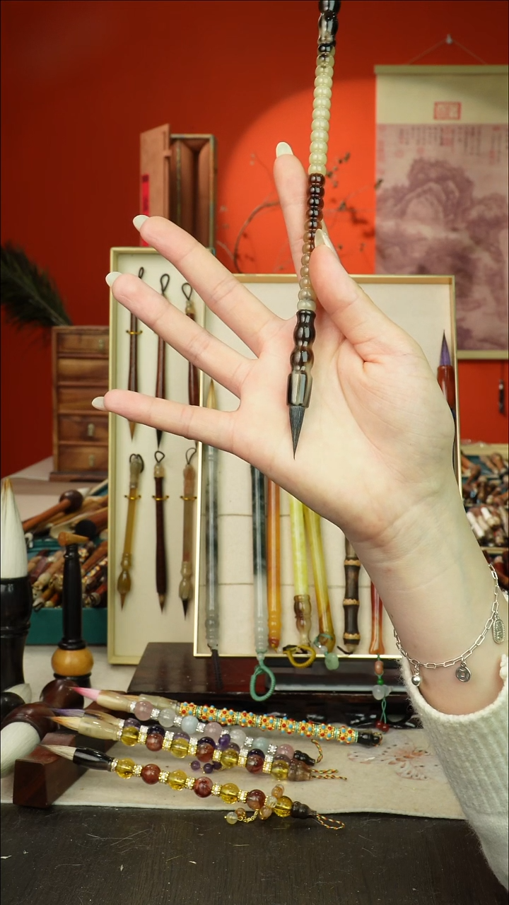 287号闪孤品高货毛笔链接 清水试笔 蘸墨不退