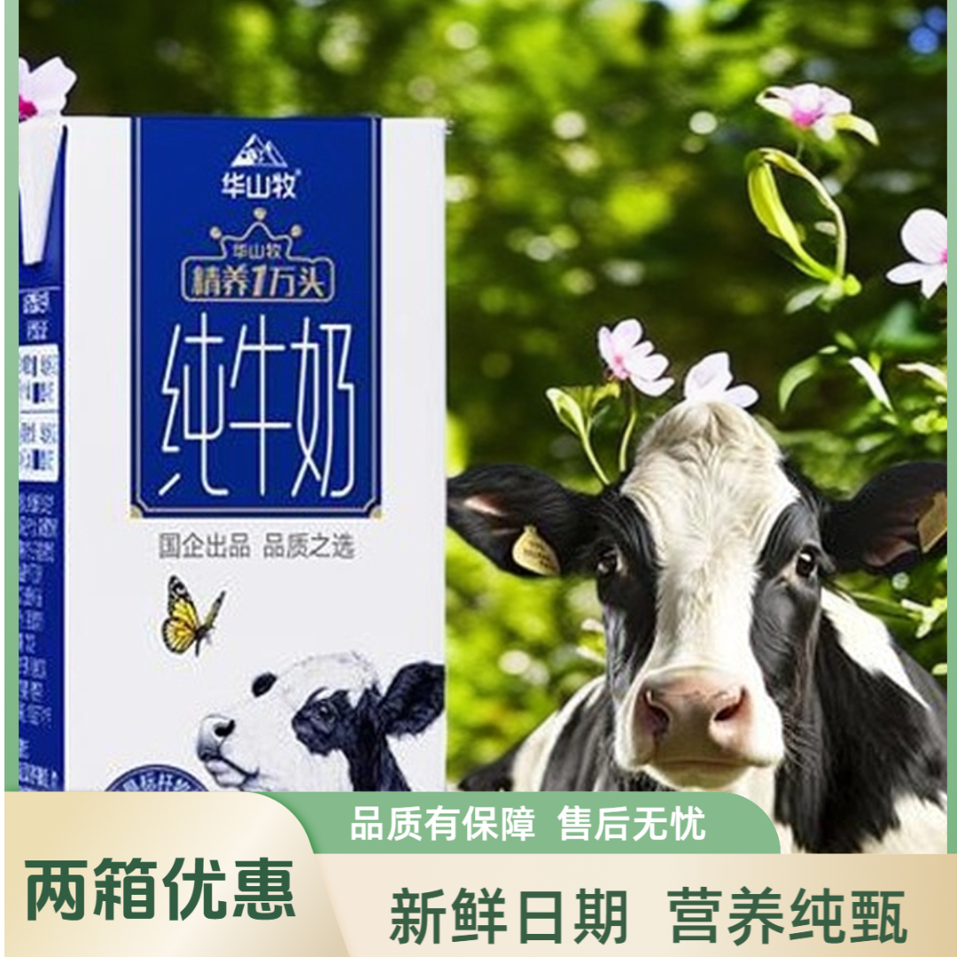 【8月2日】200g*10盒华山牧精养一万头纯牛奶新鲜营养奶1箱