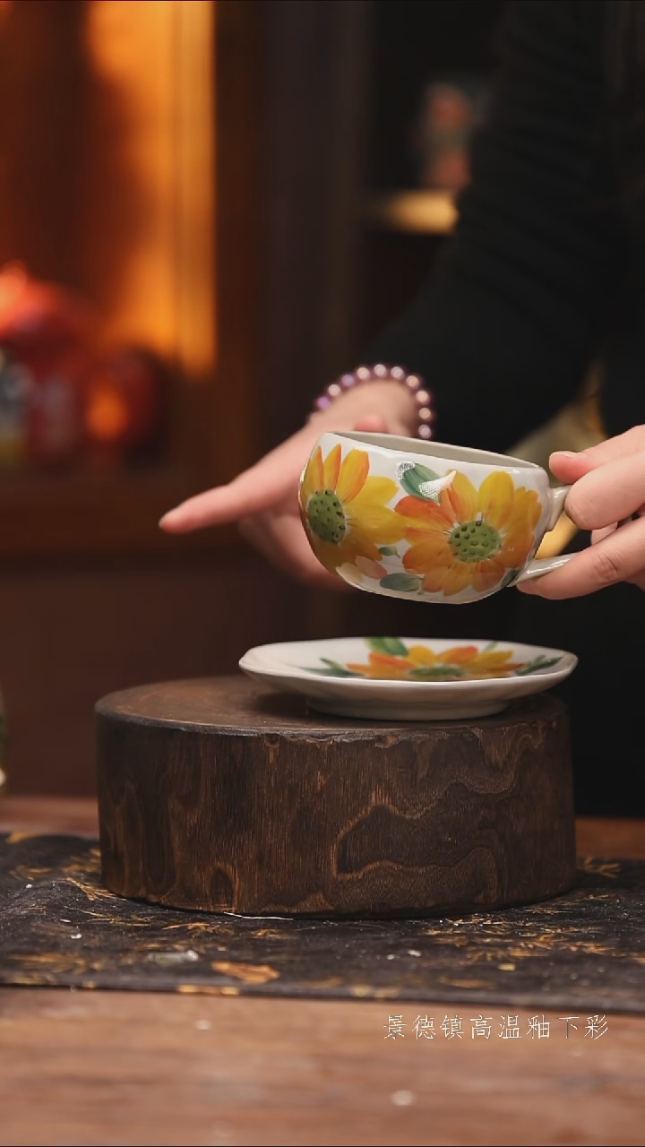 玻璃景德镇高温釉下手绘陶瓷@L452@