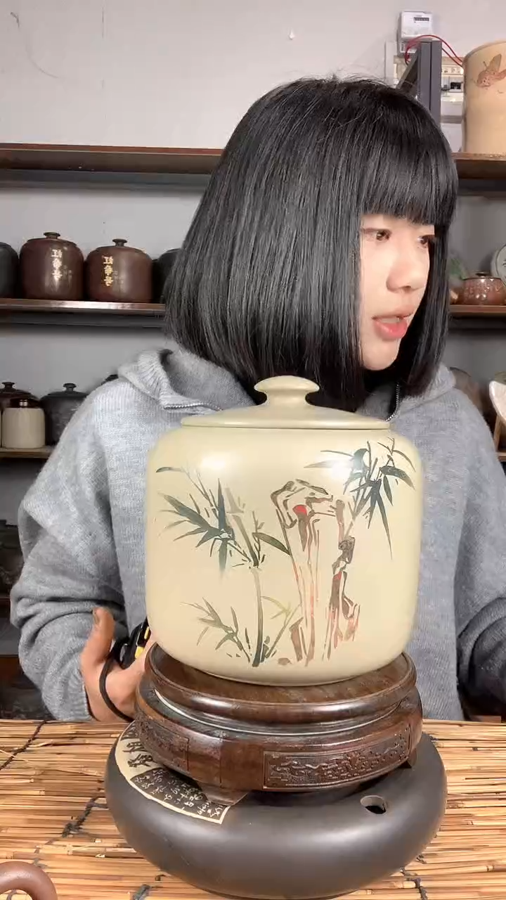 【闪购商品】罐微瑕白泥精磨彩填醒茶罐