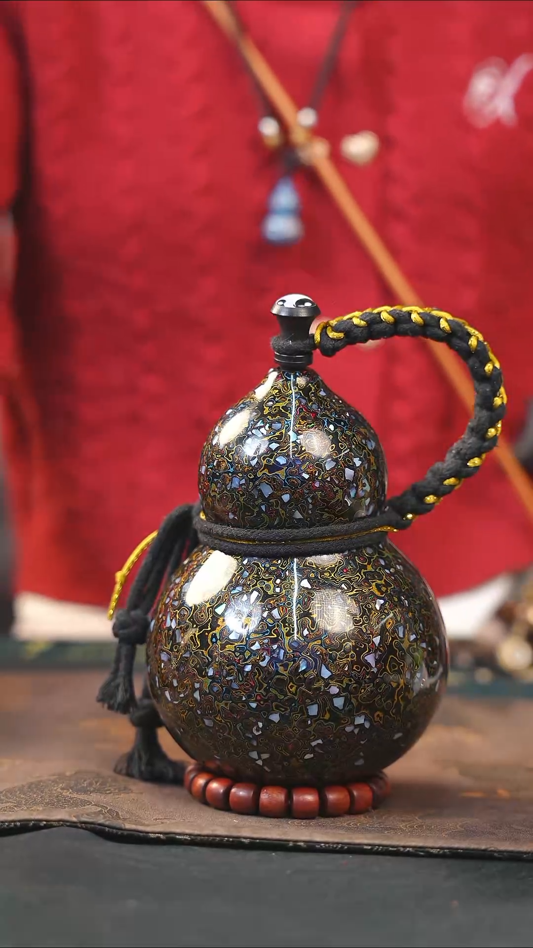 【闪购商品】WD144漆艺酒葫芦不包手串及旋转底座