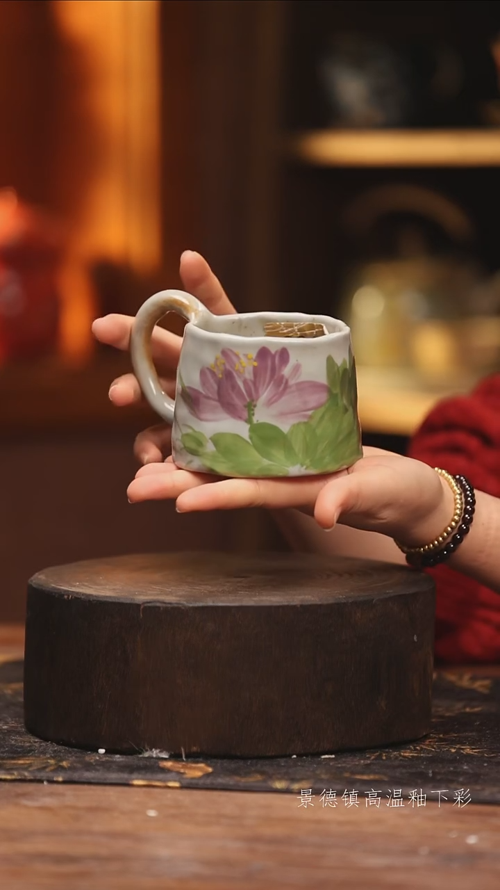 陶瓷景德镇高温釉下手绘陶瓷@L081@