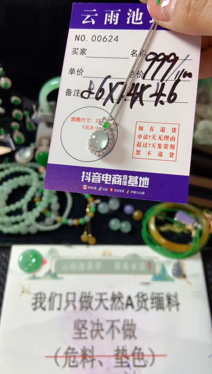 【闪购商品】翡翠颈饰银S925镶嵌翡翠