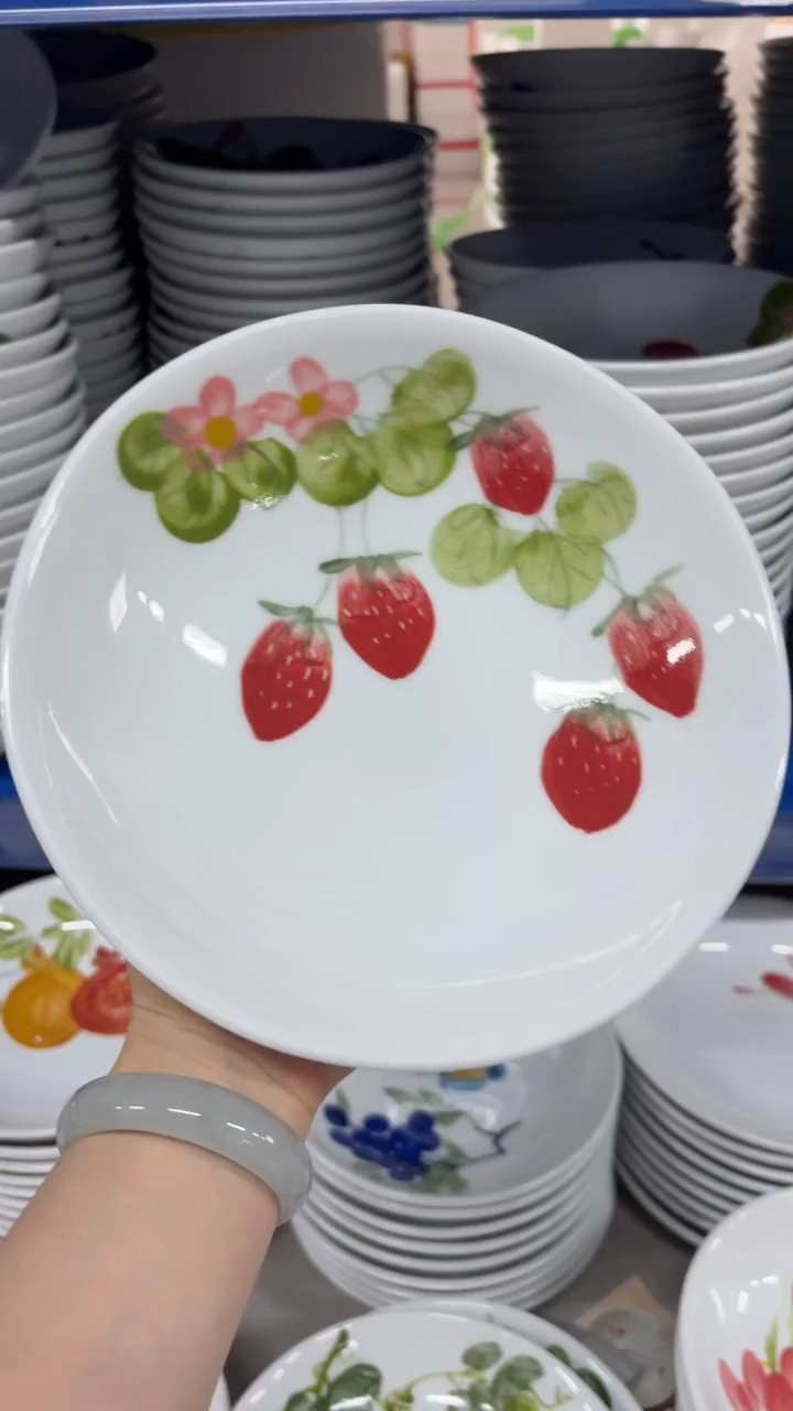 瓷片景德镇高温釉中彩-圆深盘5