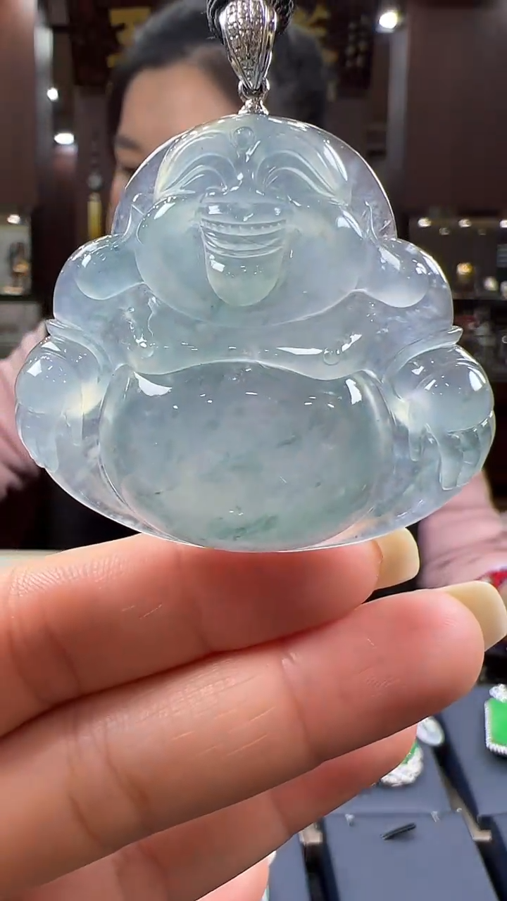 【闪购商品】翡翠挂件18K金镶嵌佛公