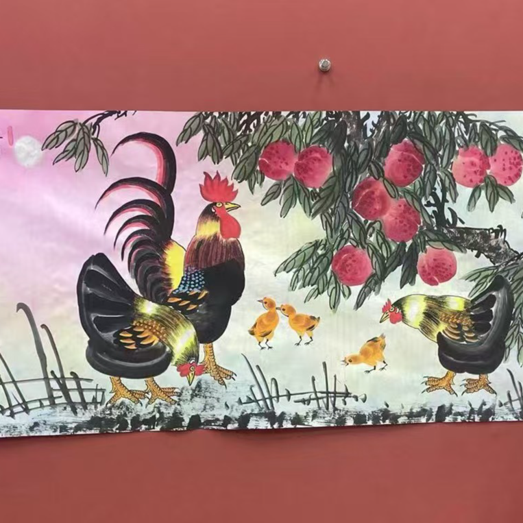 谢瑞新作品 吉祥多寿 小六尺