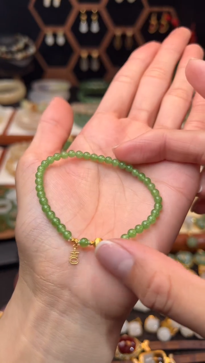 手链18K金镶嵌和田玉福利