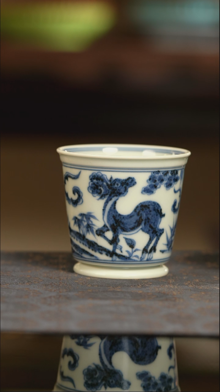 【闪购商品】明续幽蓝鹿闻香杯杯杯
