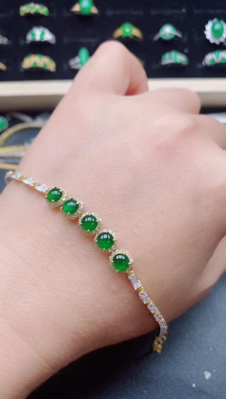 【闪购商品】翡翠手链银S925镶嵌21312312