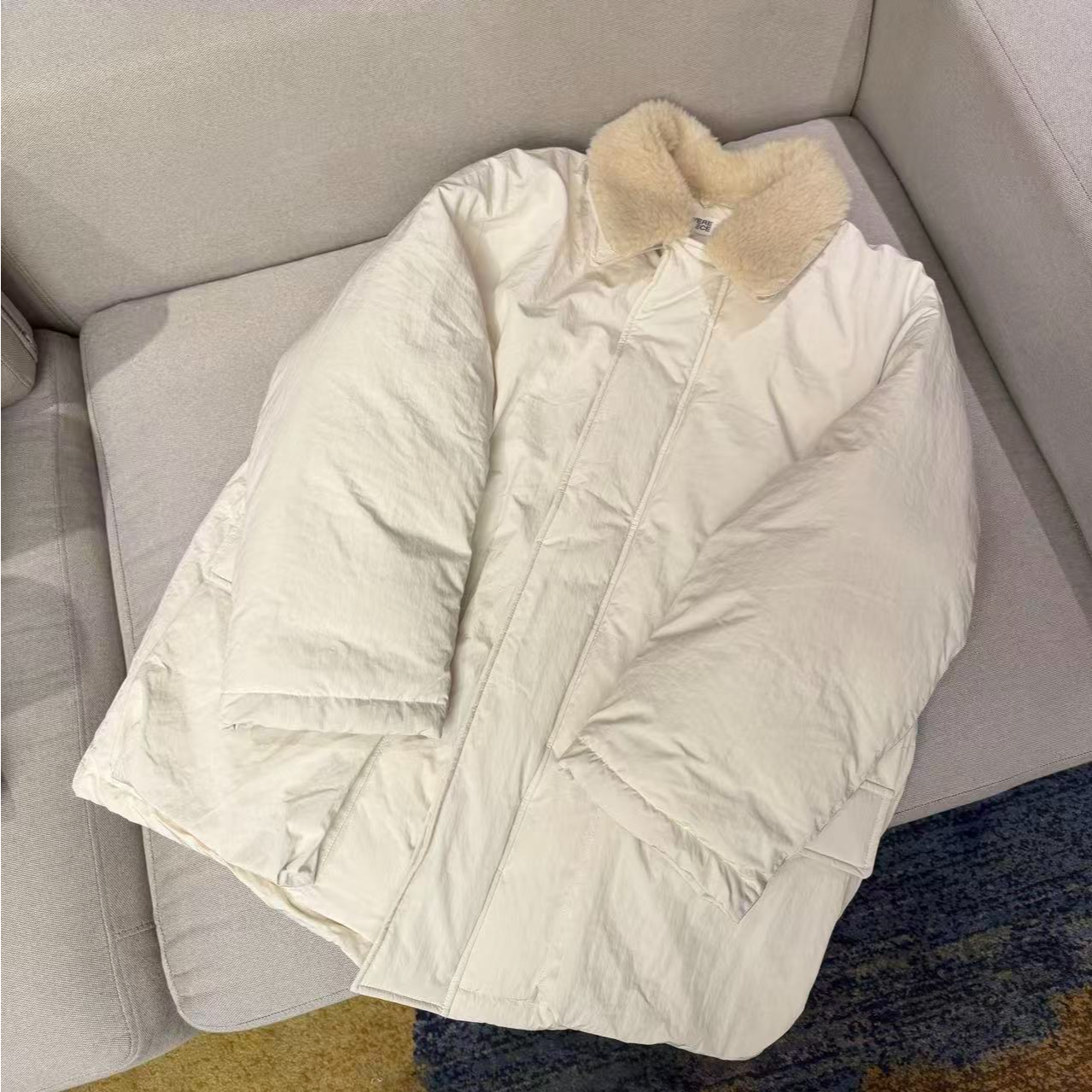 AW251165  were piece韩国设计师可拆卸毛领长款羽绒服