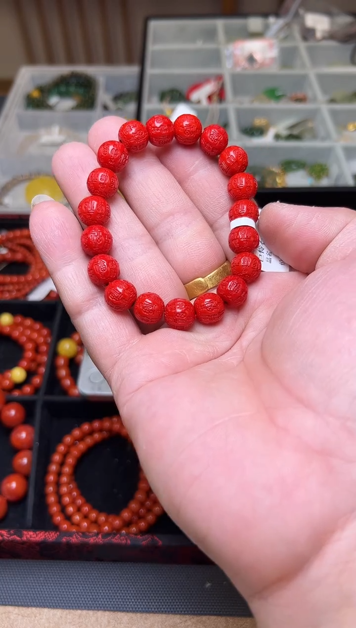 未镶嵌手链玛瑙/玉髓～**～朱砂手串