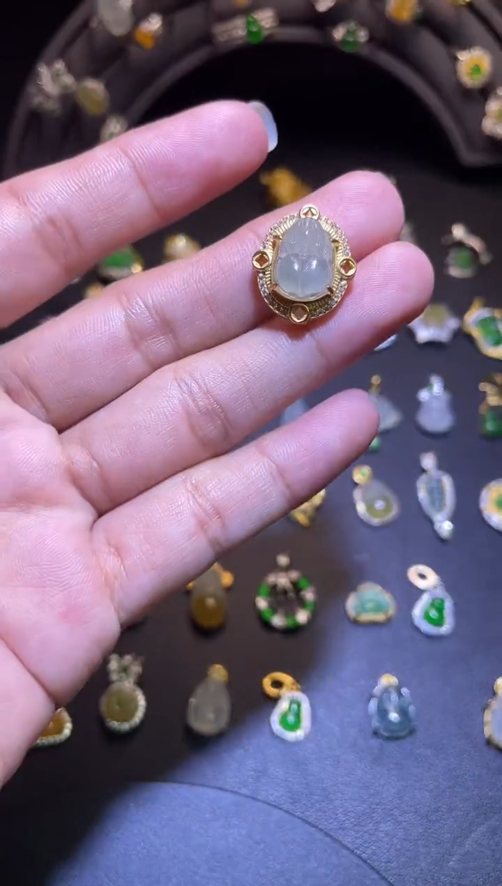 吊坠(不含链)银S925镶嵌翡翠1