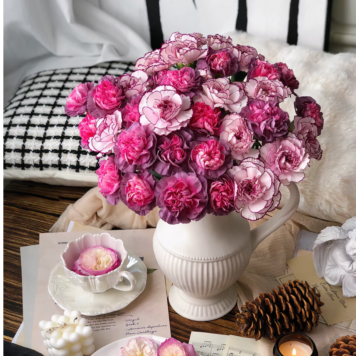 【大聪明卖花】野马紫精灵康乃馨-任意2单鲜花升级顺丰京东德邦