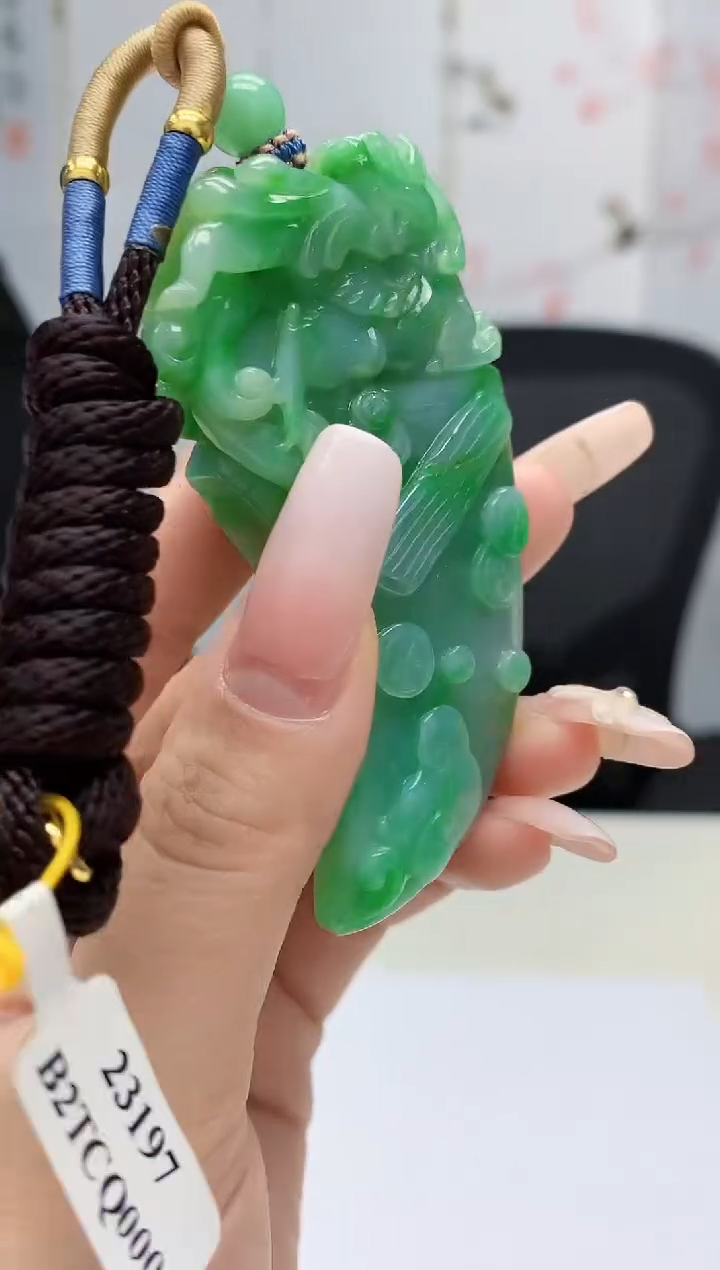 【闪购商品】定制翡翠未镶嵌4812lr-毛货挂件222