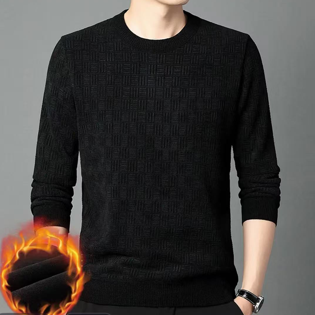 S1#【实物为准】2025冬季新款时尚加绒加厚一体绒百搭保暖卫衣男