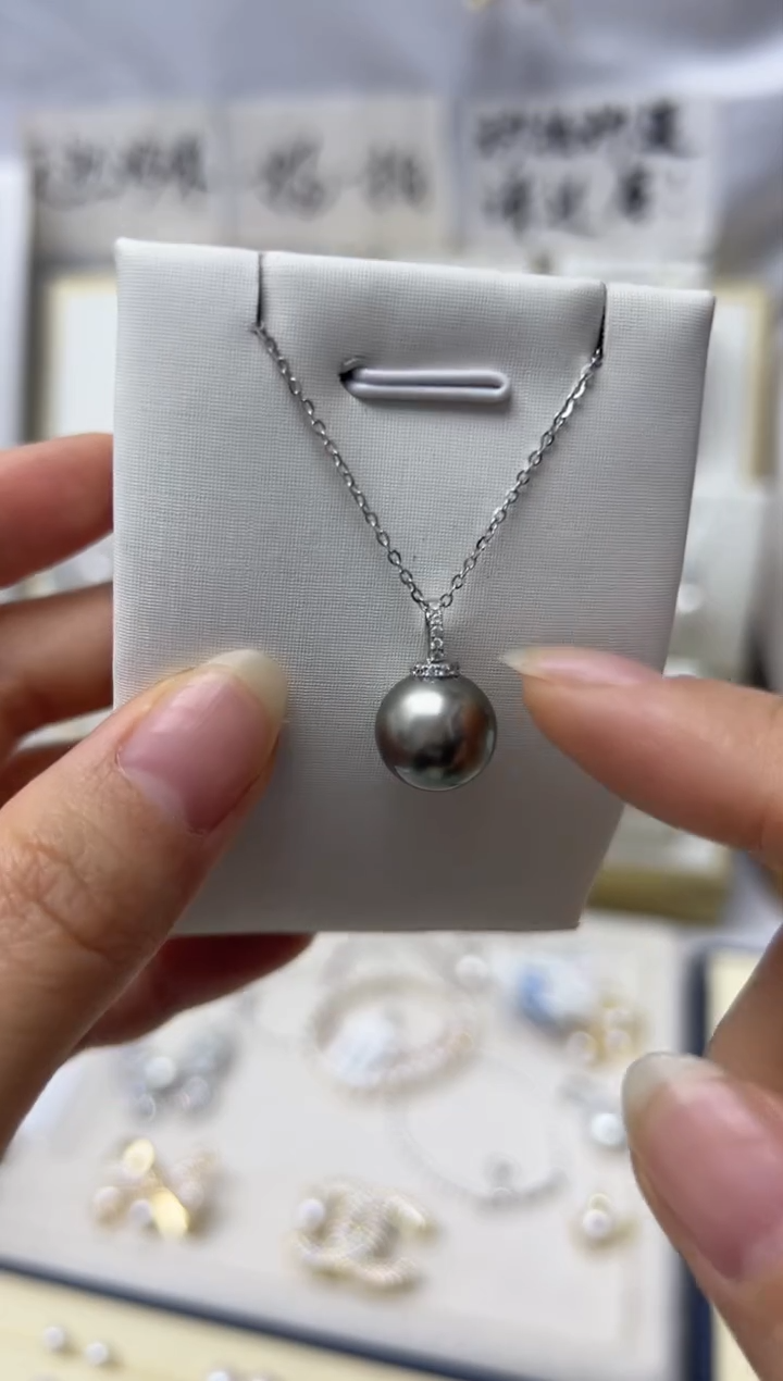 【闪购商品】海水珍珠吊坠(赠链)18K金镶嵌TX-正圆11-12mm大溪地