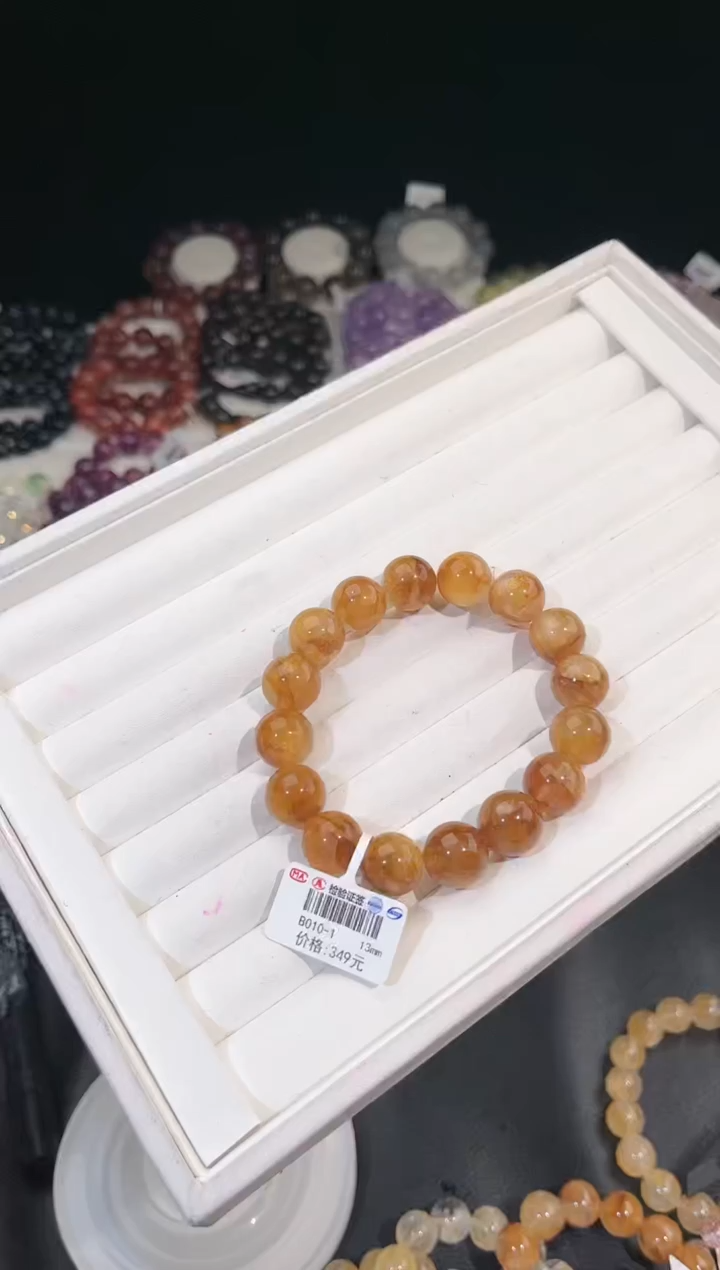 【闪购商品】水晶手链未镶嵌多样性发一黄胶花13mm