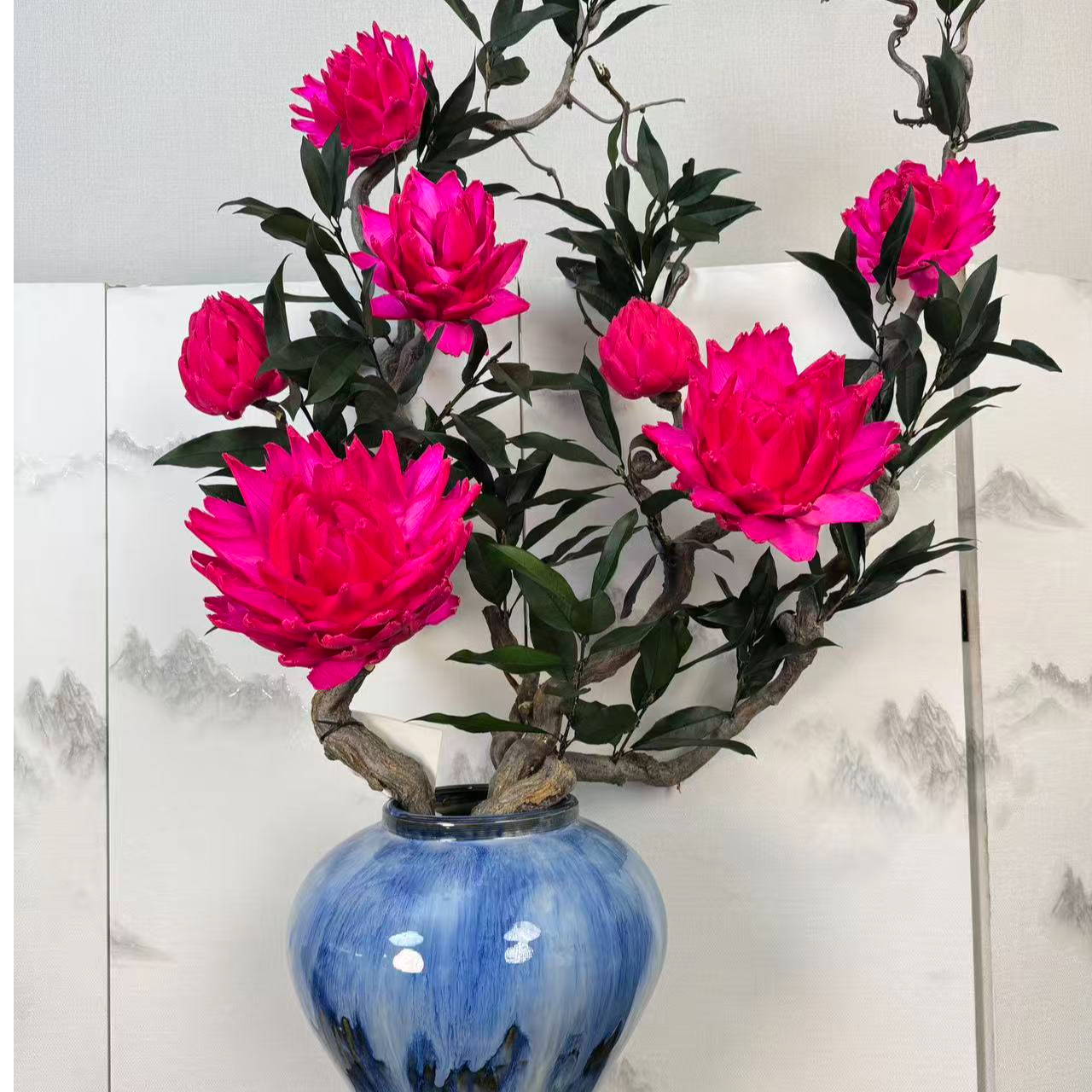 【红红火火】永生花家居造景摆件