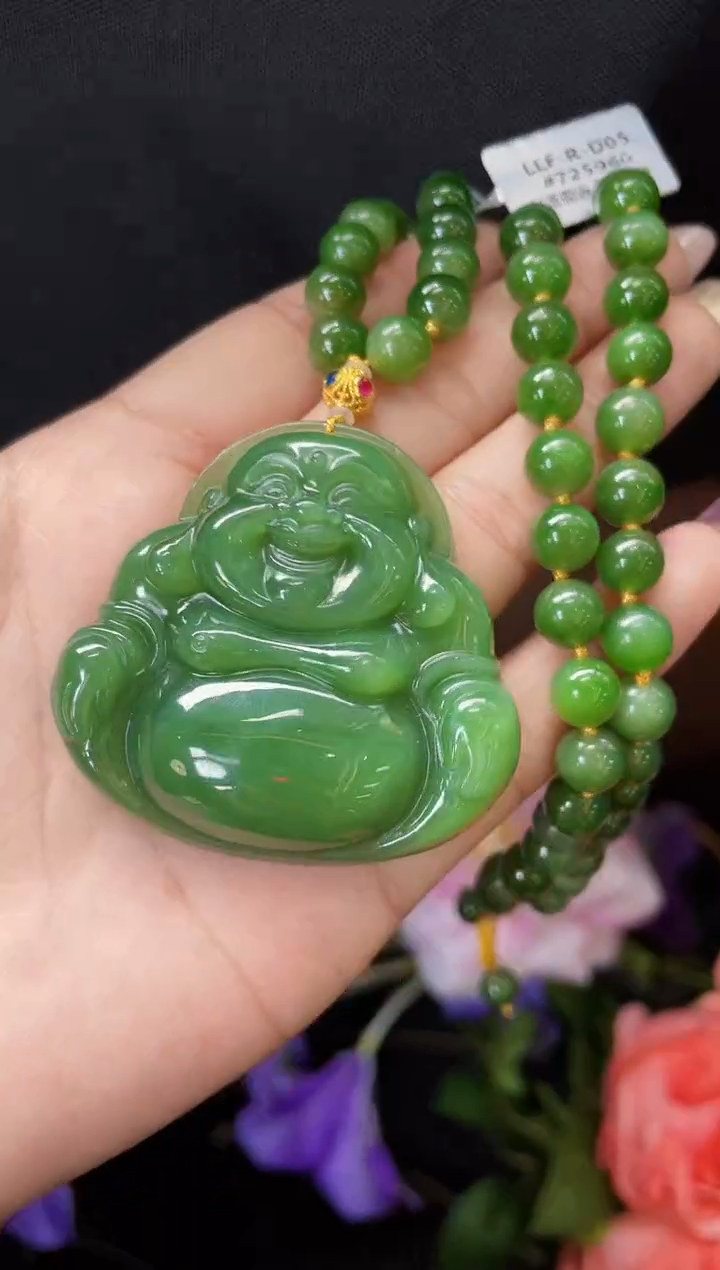 【闪购商品】和田玉套链18K金镶嵌50MM 多样性发一