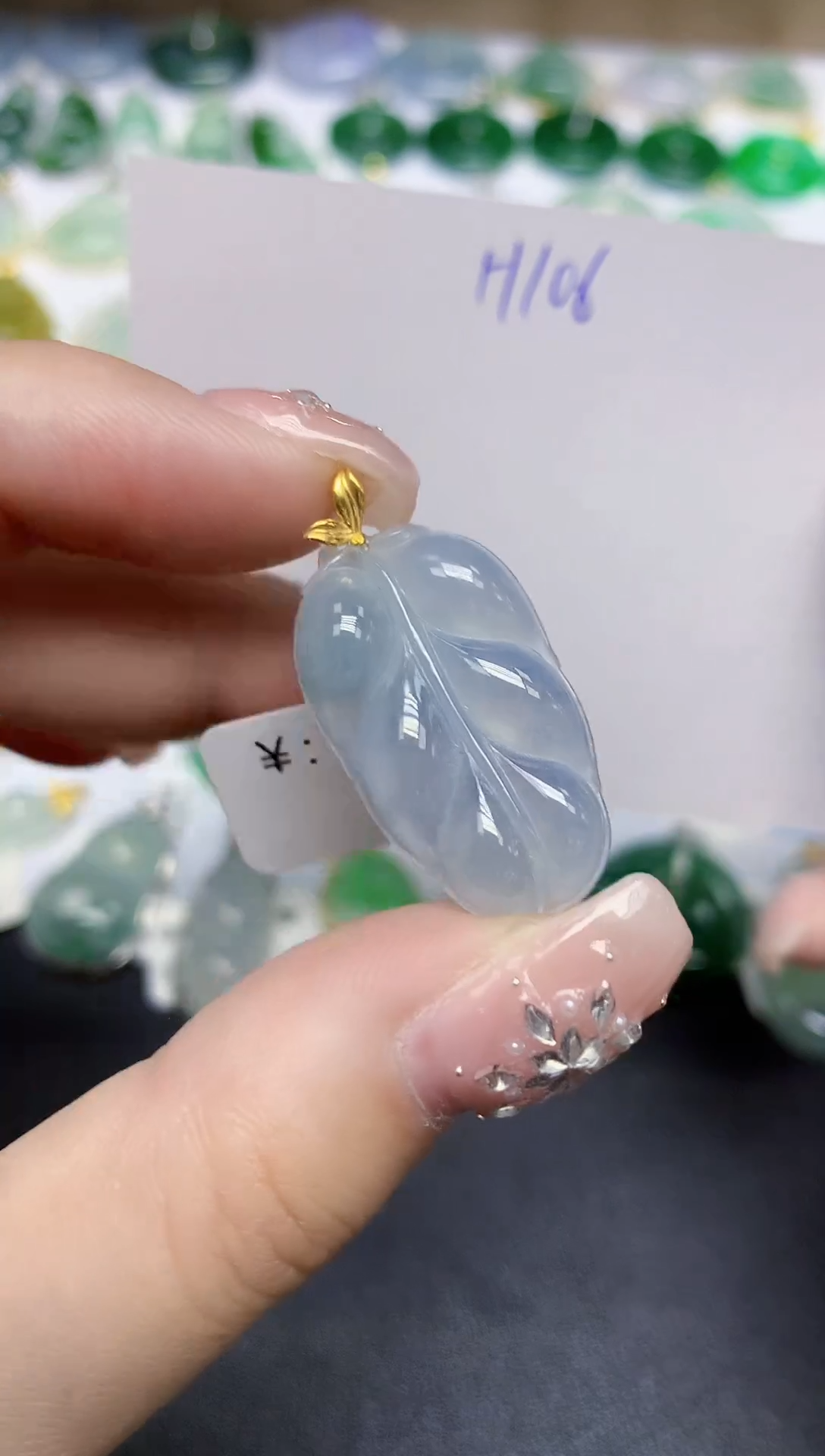 颈饰18K金镶嵌翡翠天然缅甸翡翠A货翡翠百元以上9元证书费自理