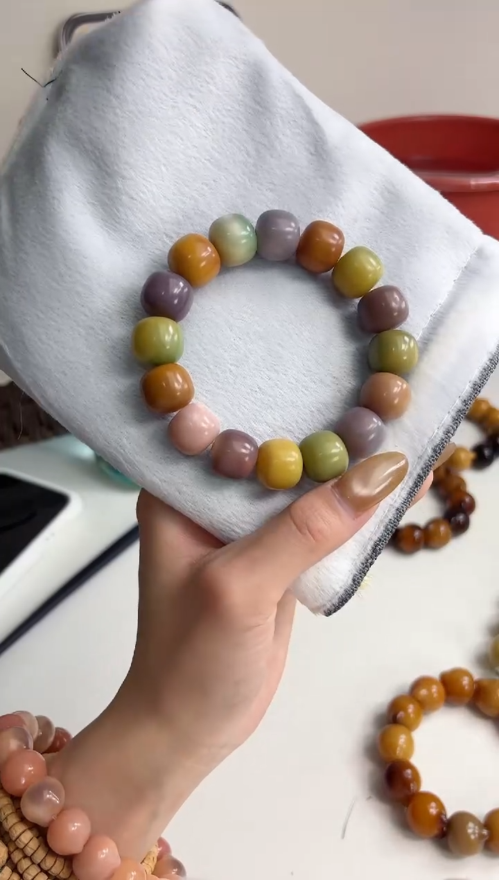 手串菩提根/象牙果沐d48紫美人干磨桶珠13*15mm手串