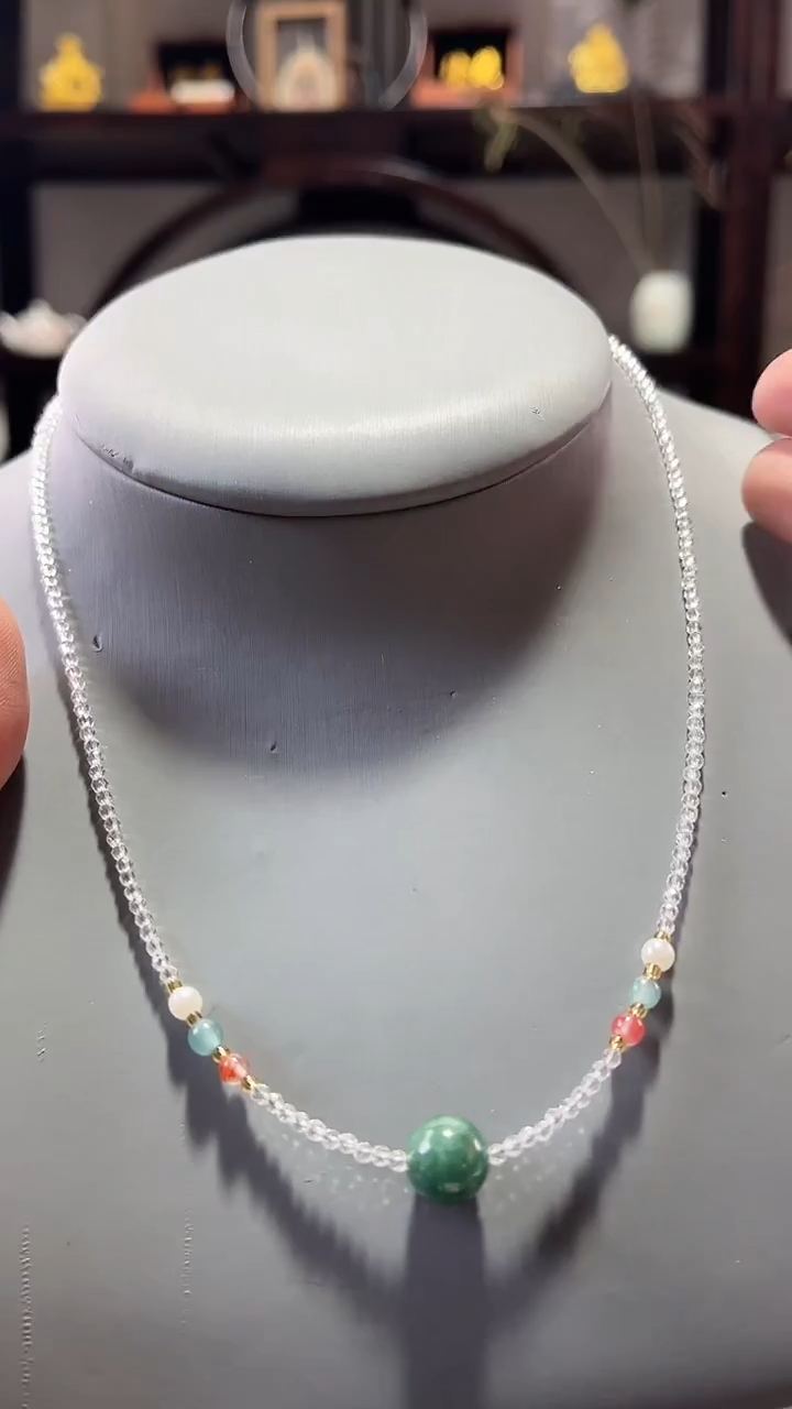 颈饰未镶嵌翡翠单颗翡翠锁骨链