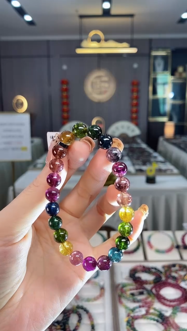 未镶嵌老矿碧玺单圈手串8mm+碧玺dan多样性发货一条