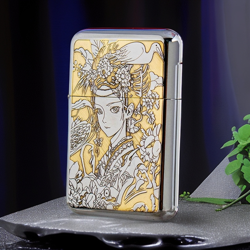 【790-白镍花旦】防风打火机