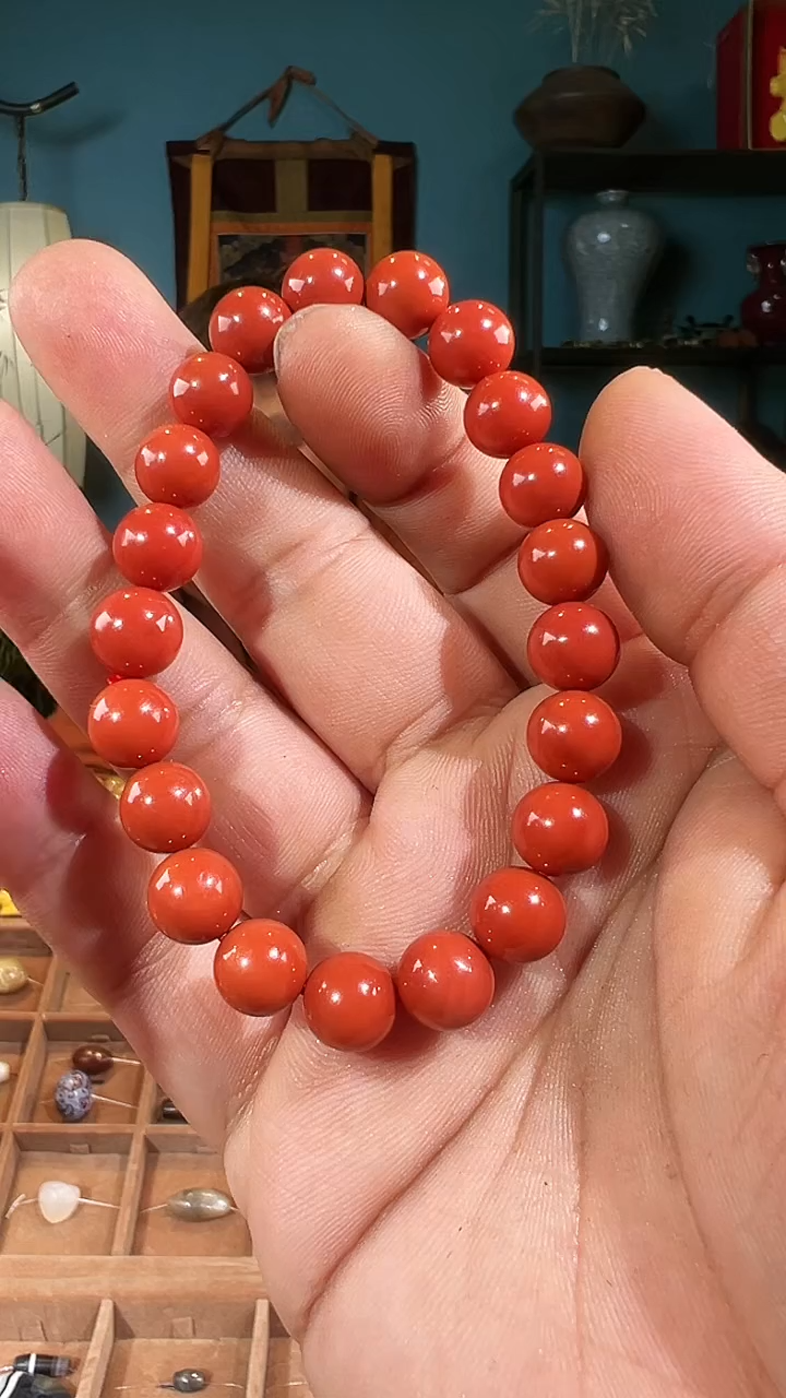 【闪购商品】南红玛瑙手串未镶嵌甘南9+柿子黄圆珠