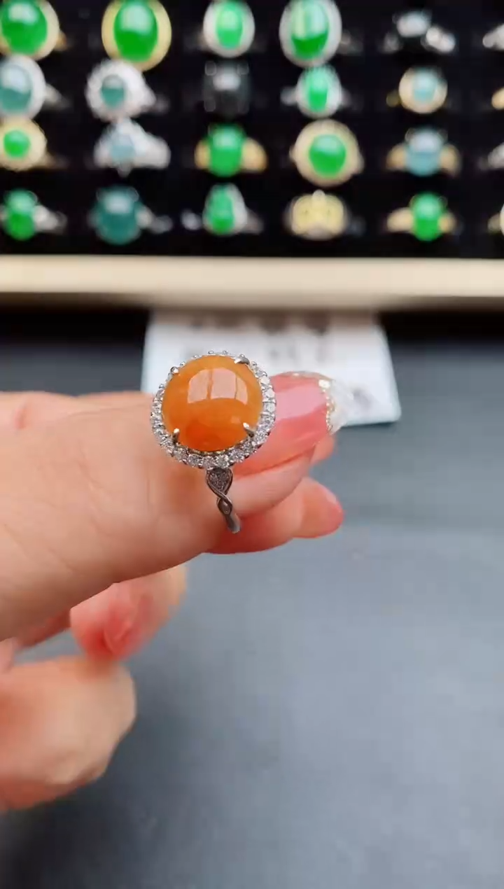 【闪购商品】翡翠戒指银S925镶嵌8050