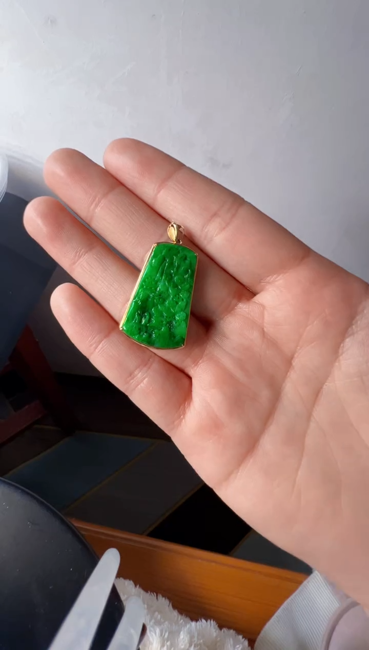 【闪购商品】定制翡翠18K金镶嵌1200元