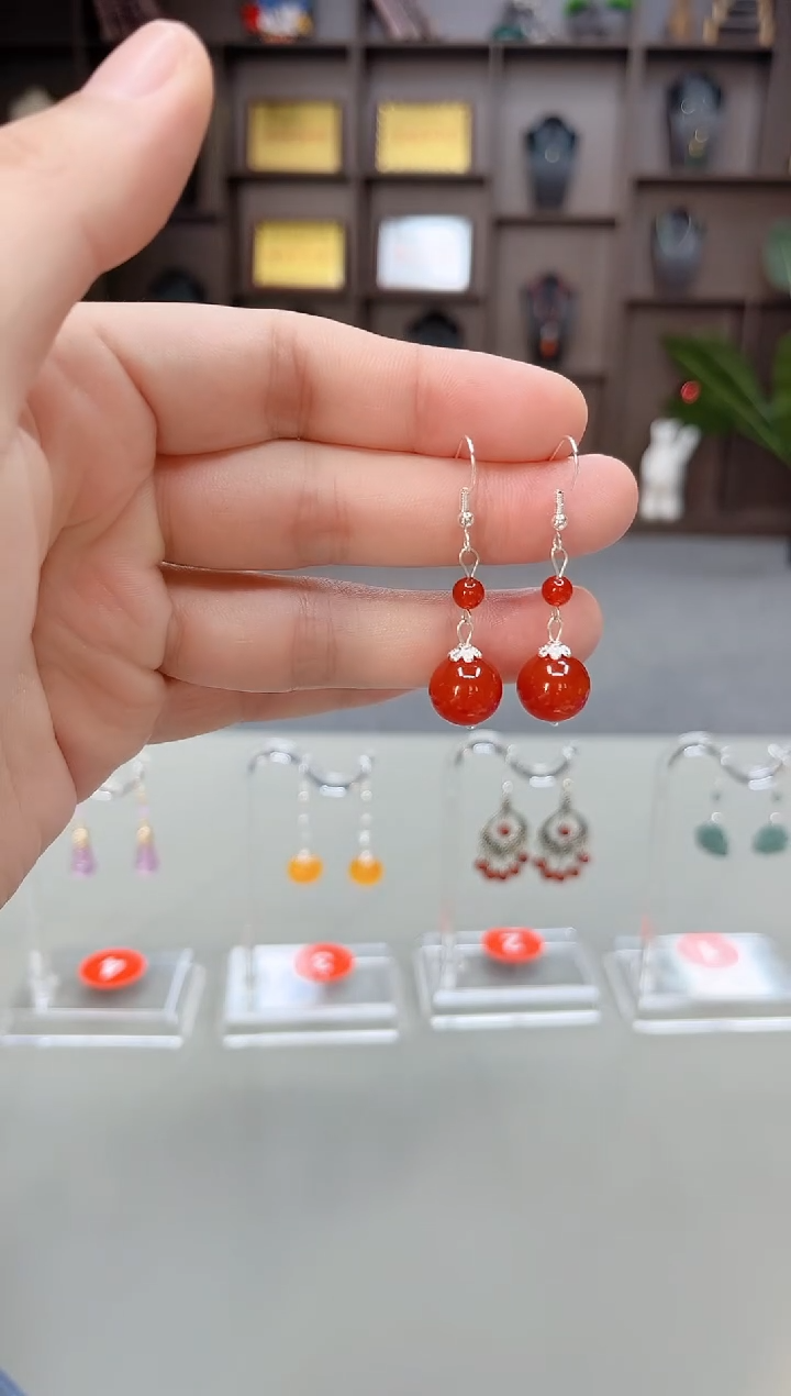 未镶嵌耳钉玛瑙/玉髓409