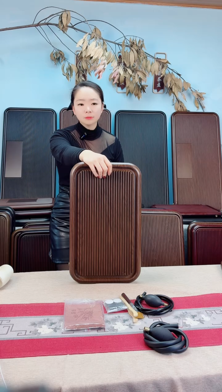 虎大海黄色茶盘50*30*4