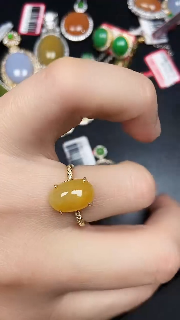 银S925镶嵌戒指翡翠1100