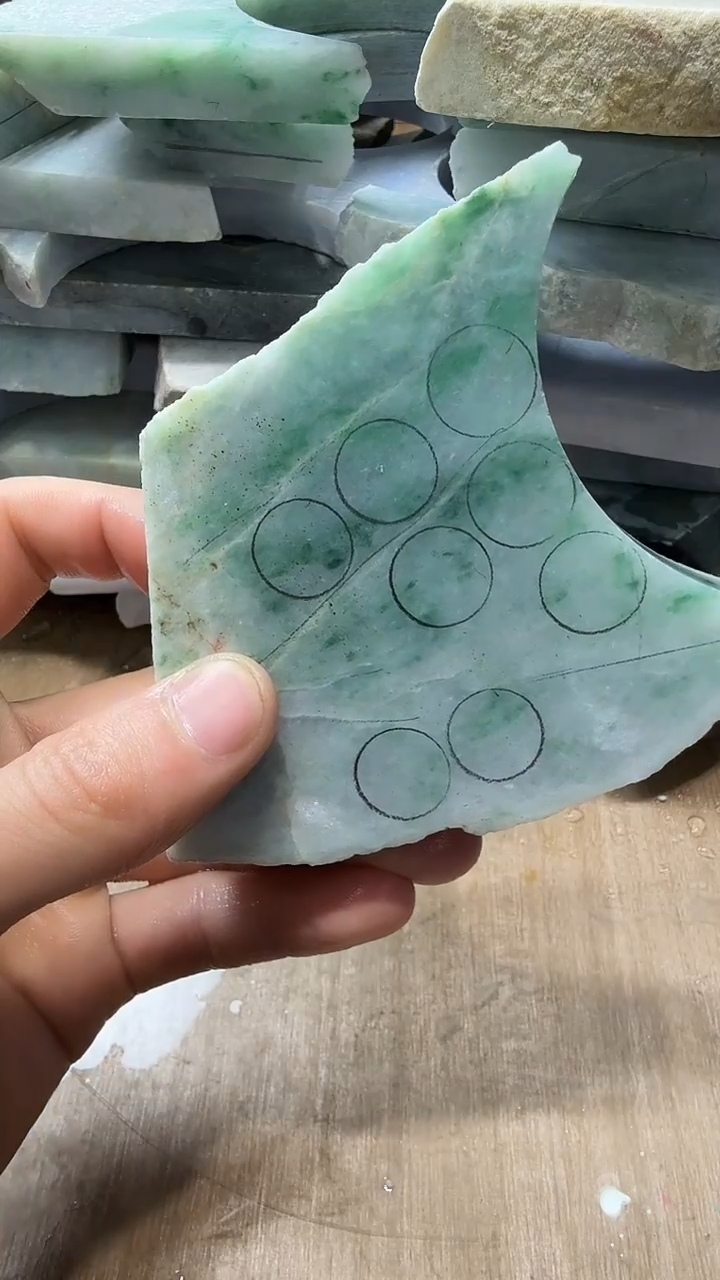 裸石翡翠天然翡翠A货花564