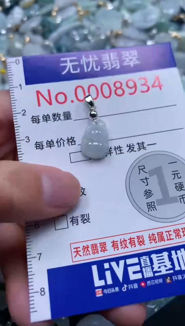 翡翠未镶嵌吊坠(不含链)8934