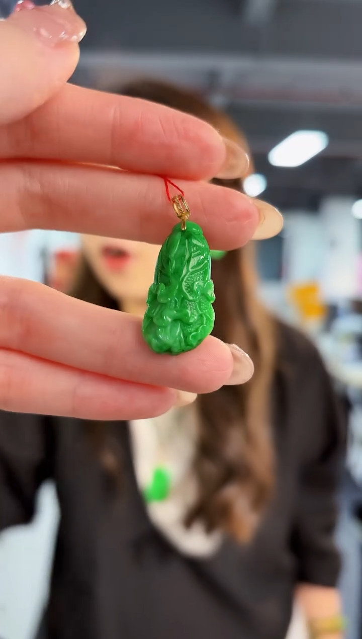 【闪购商品】翡翠颈饰18K金镶嵌缅料A货/支持复检/一件