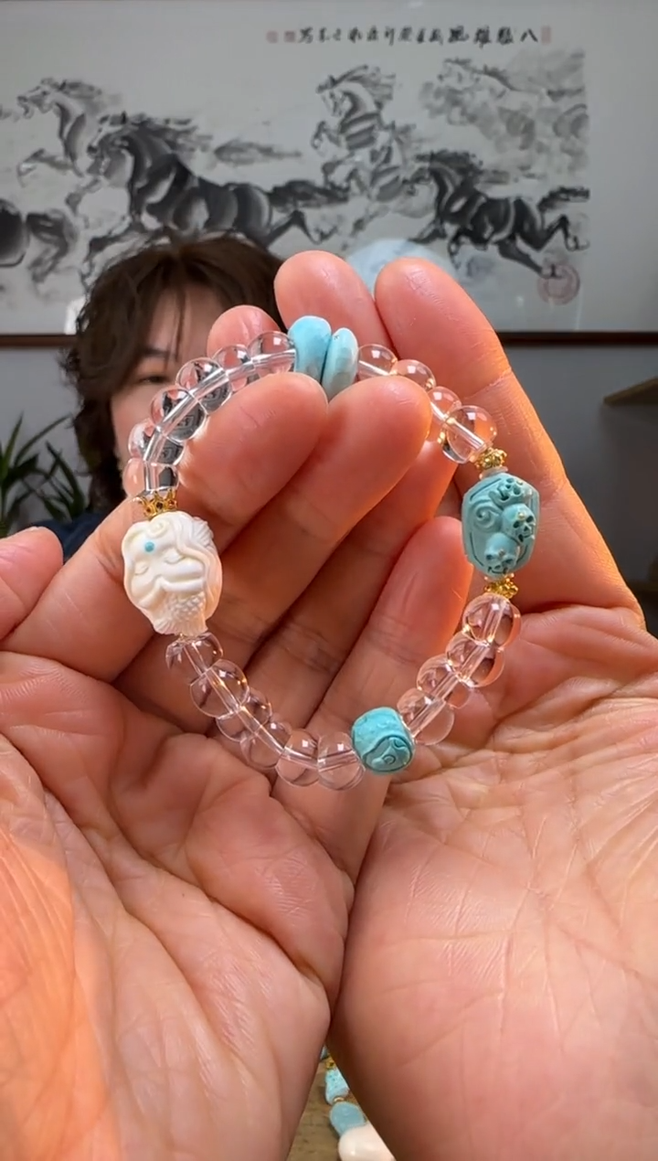 【闪购商品】水晶手串18K金镶嵌时尚百搭A1476