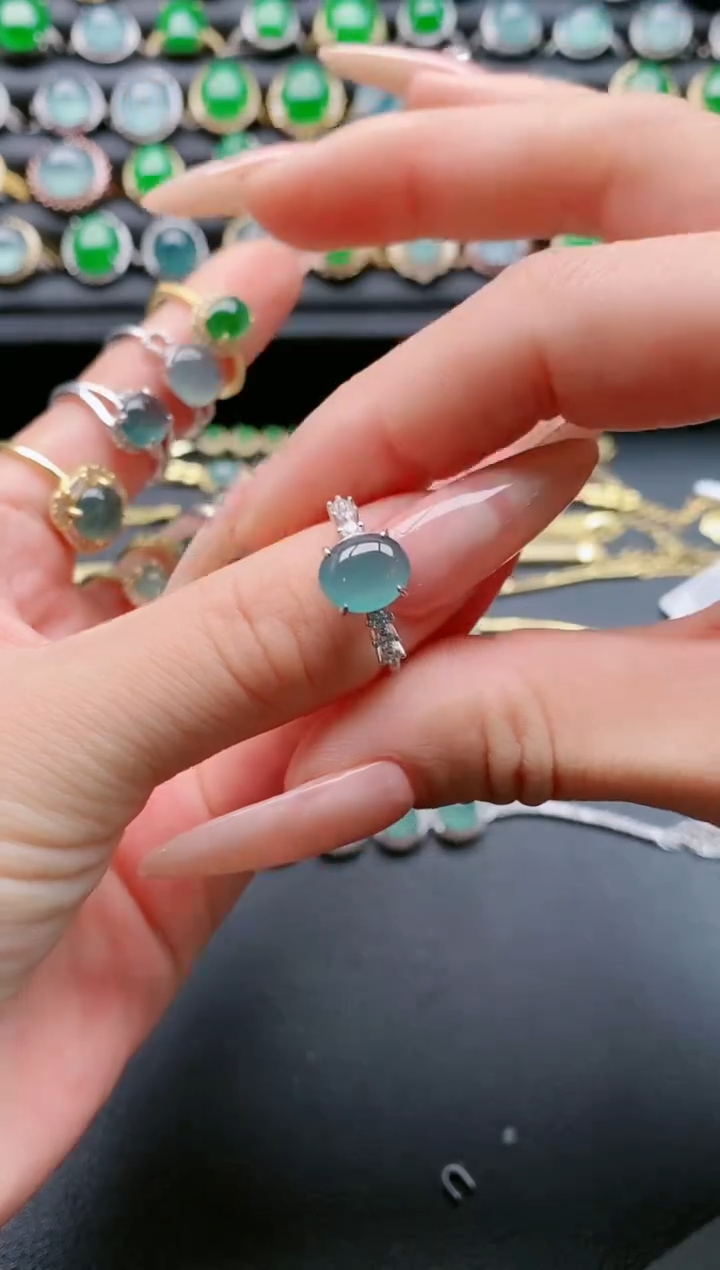 【闪购商品】翡翠戒指银S925镶嵌111111111