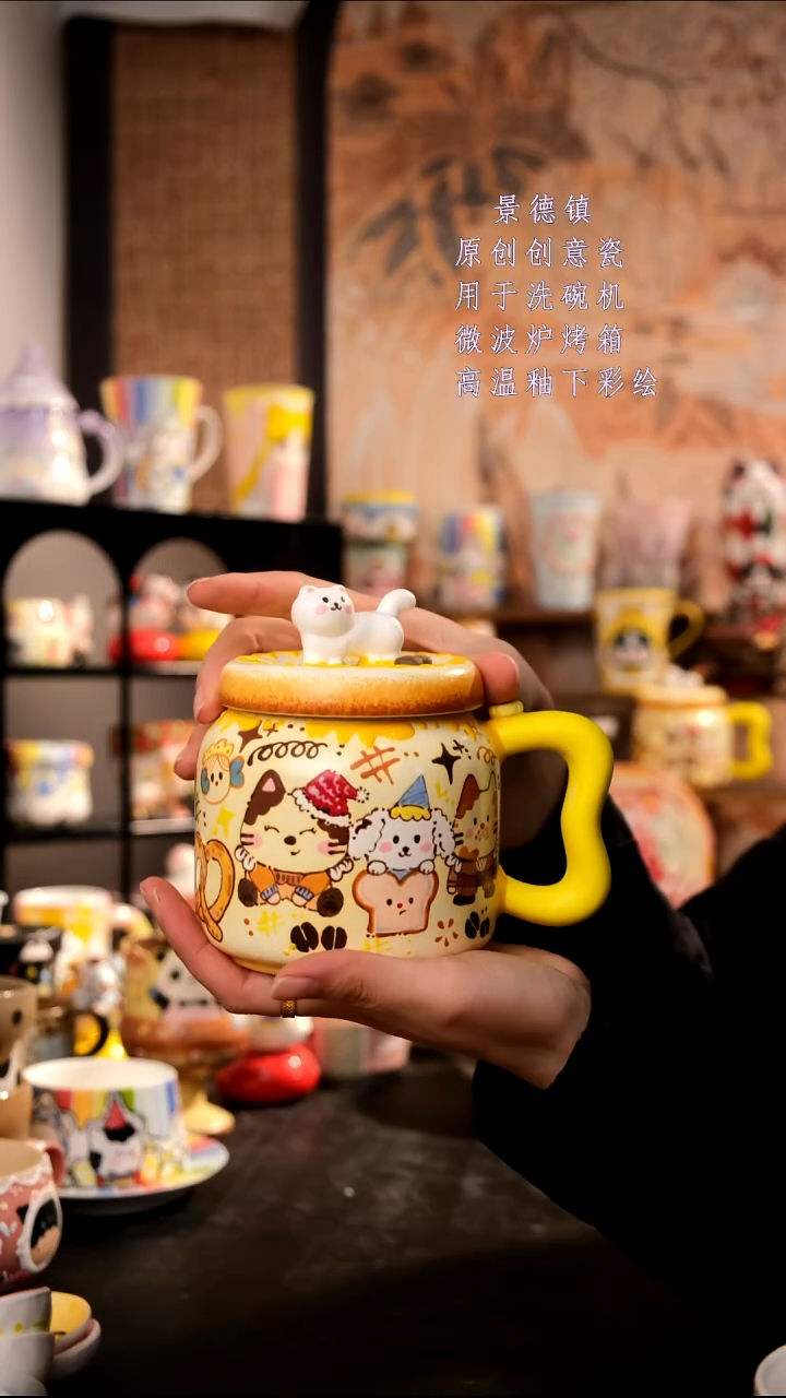 摆件陶旺的可以陶瓷手工手绘设计师款