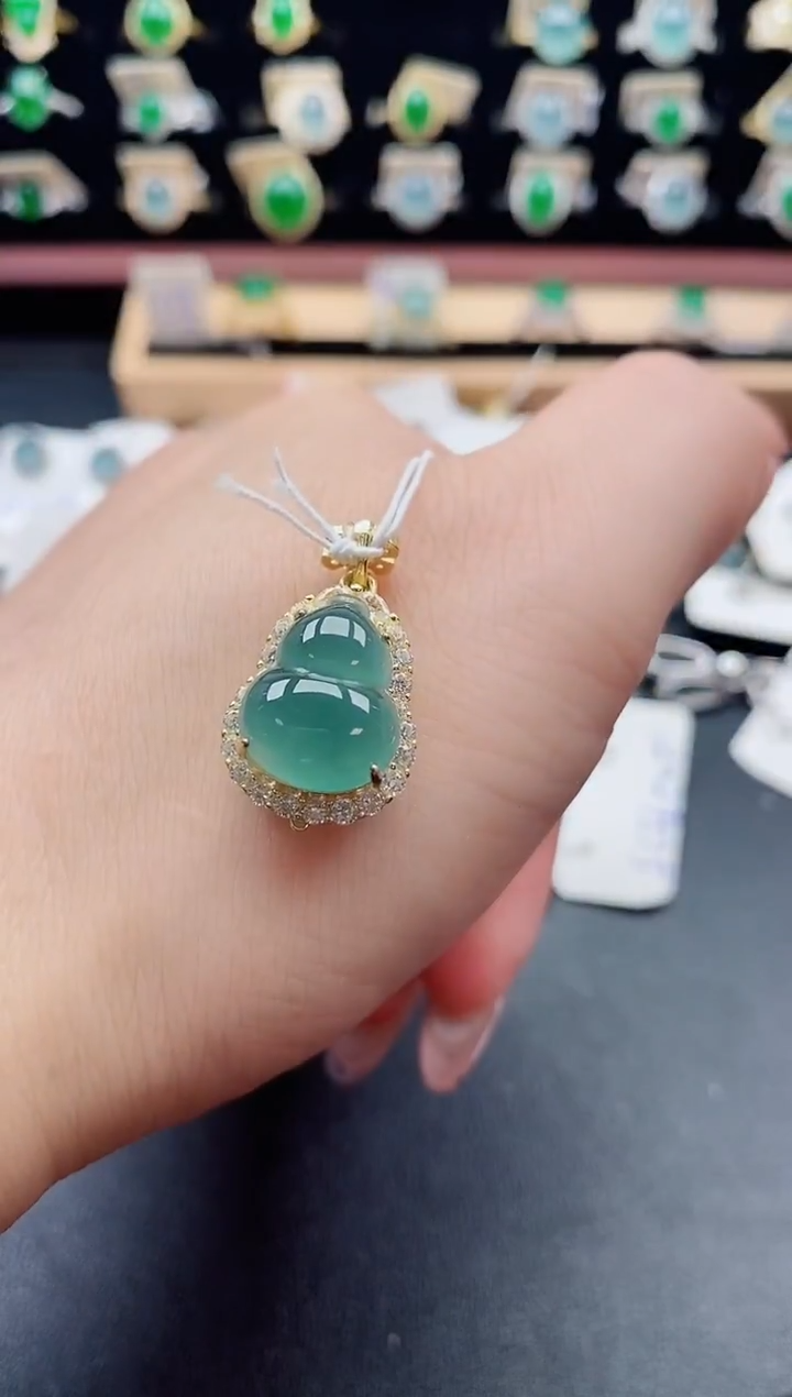 吊坠(不含链)银S925镶嵌翡翠1