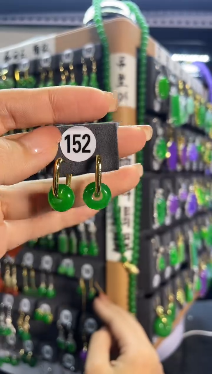 【闪购商品】翡翠耳饰银S925镶嵌152..