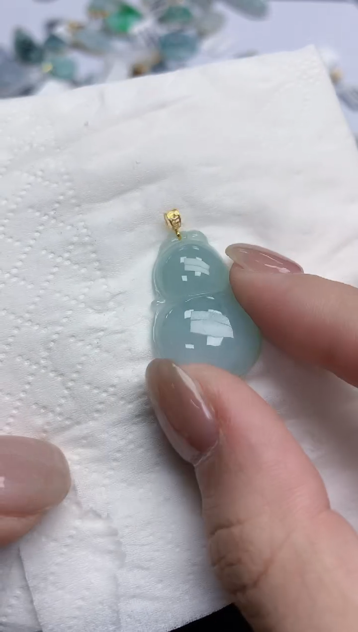 【闪购商品】翡翠颈饰18K金镶嵌天然缅甸翡翠A货