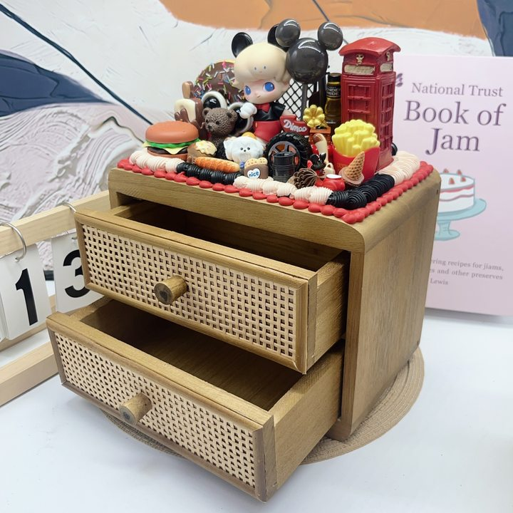 （主播现拆）7.24 藤编木质抽屉  手工创意DIY摆件