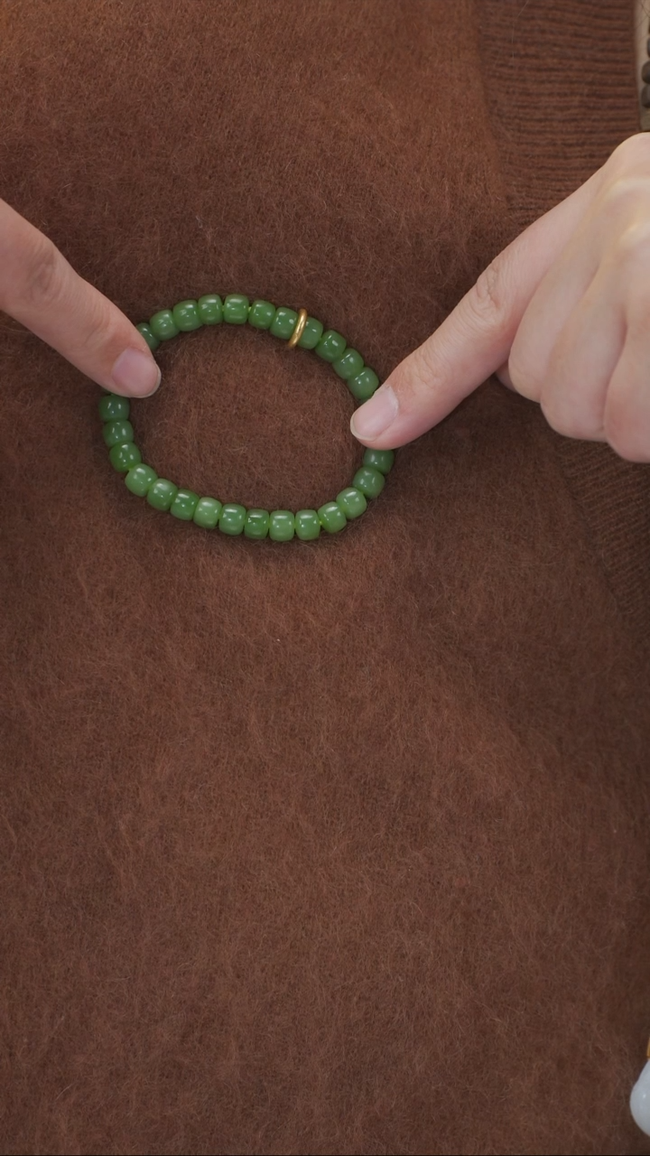 【闪购商品】和田玉手串18K金镶嵌手串