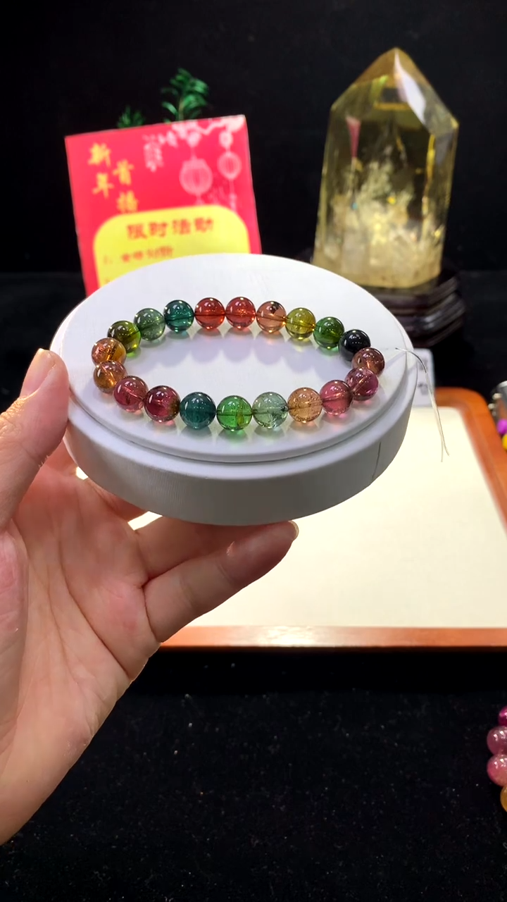 【闪购商品】碧玺手链未镶嵌【梦源珠宝】9m天然碧玺单圈手链