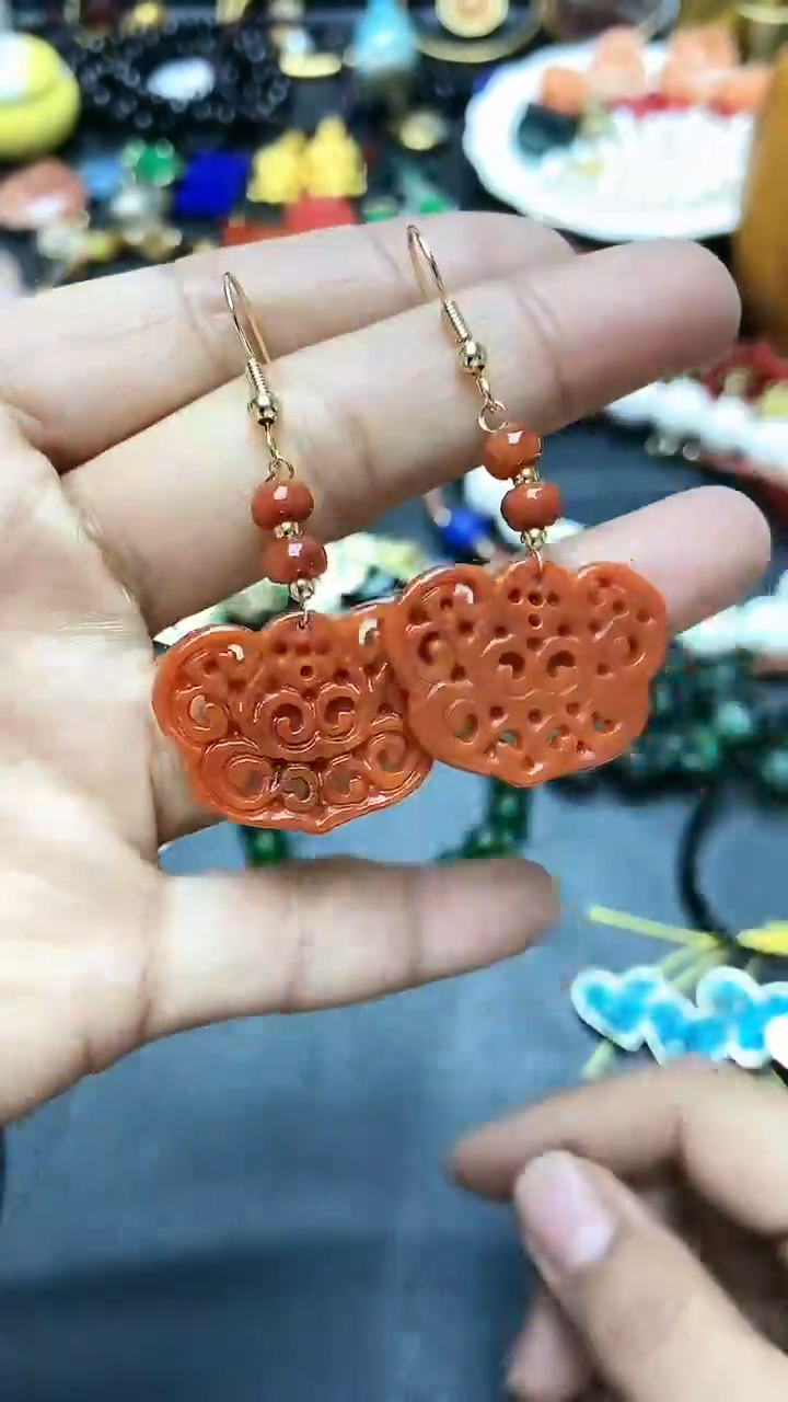 【闪购商品】玛瑙/玉髓耳钉未镶嵌SA34