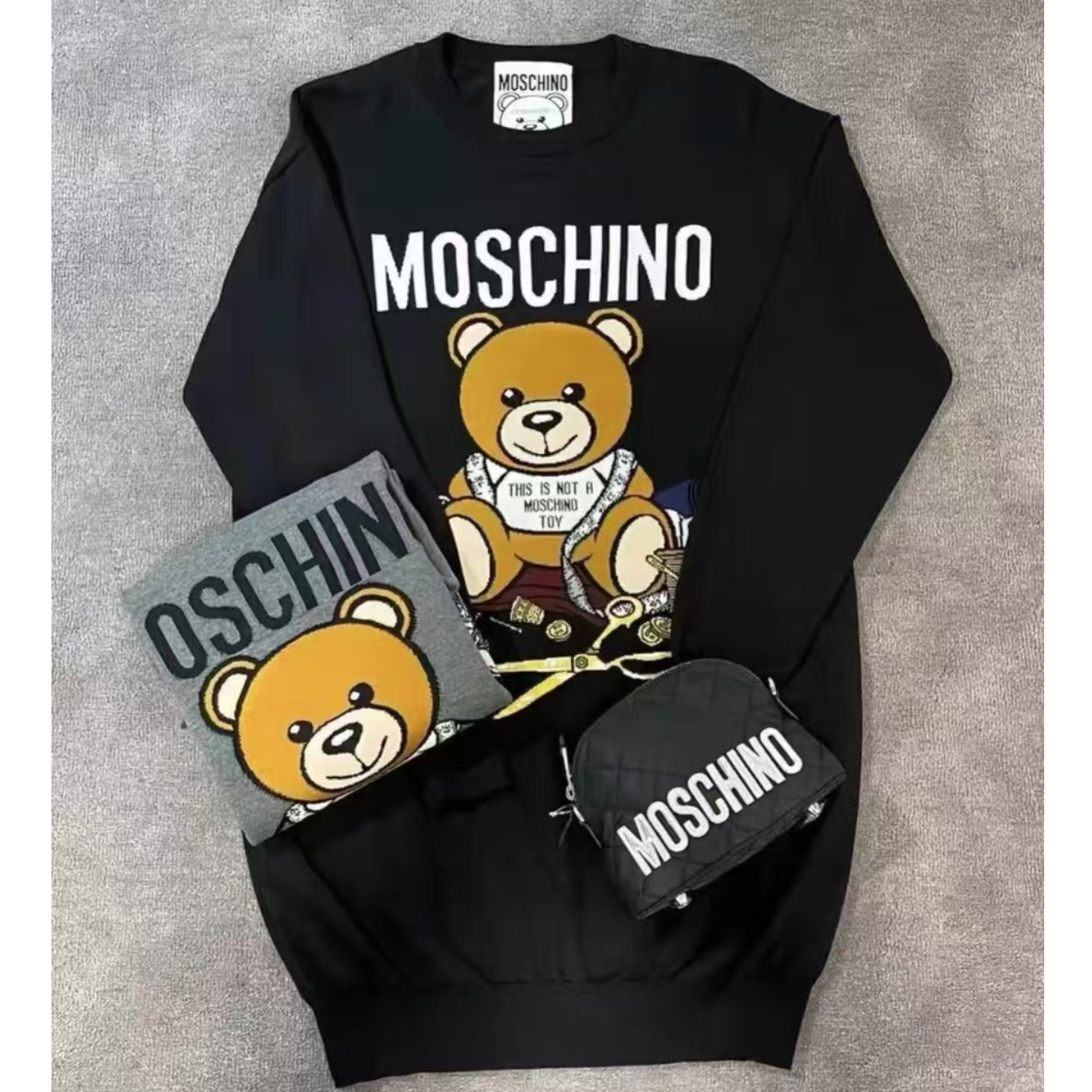99新 Moschino/莫斯奇诺 小熊印花长裙 44码h464